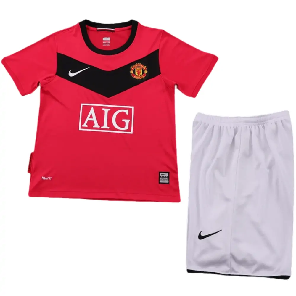 2010 Manchester United Home Retro Children's Jersey Set - Fans Edition