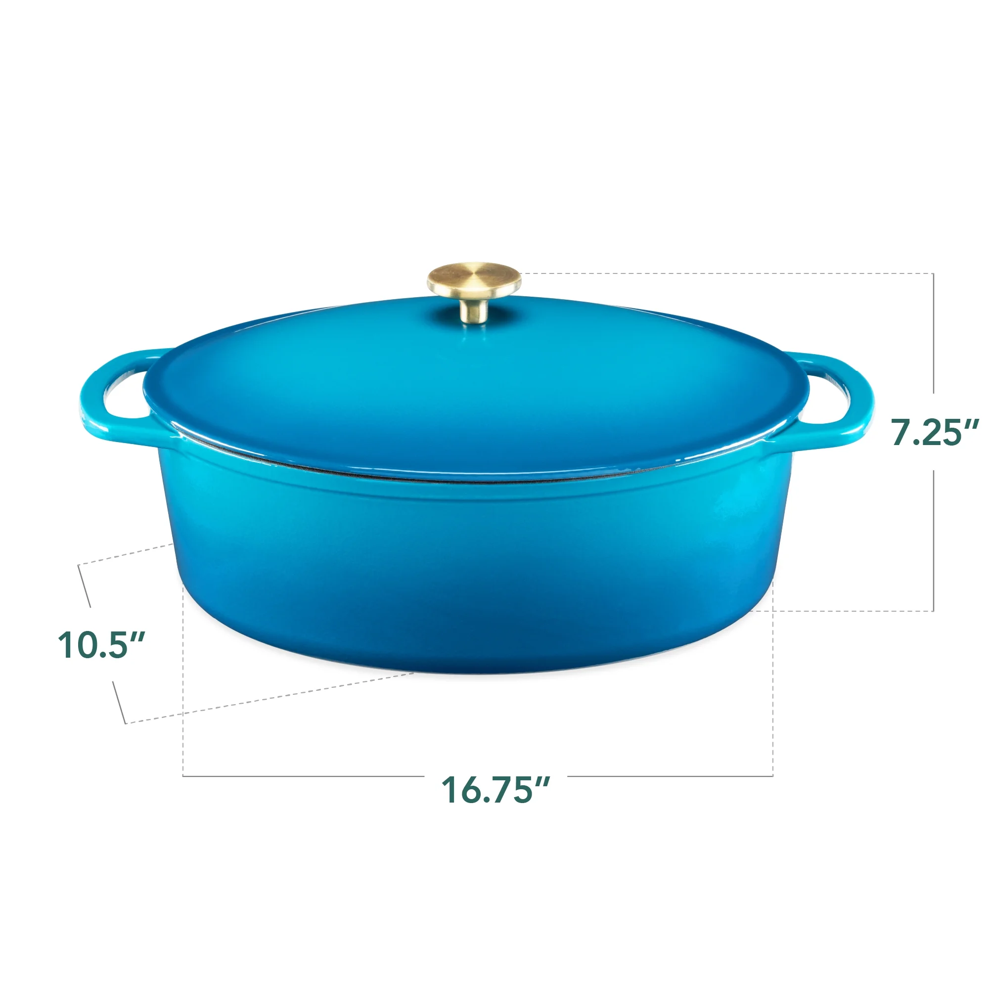 Best Choice Products Oval 7.5 Quart Cast-Iron Dutch Oven, Heavy-Duty w/ Enamel, Side Handles - Vanilla Buttercream