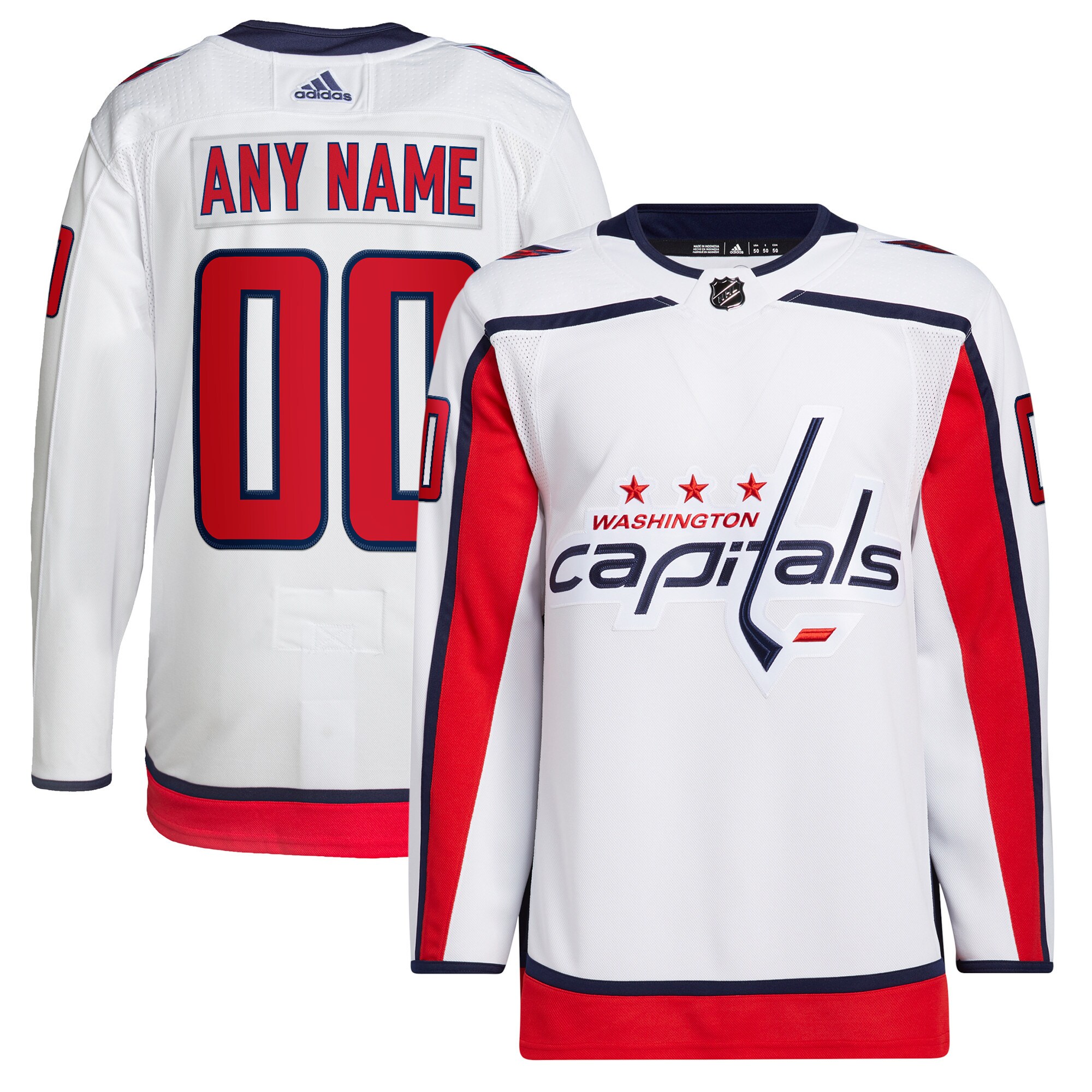 Washington Capitals   Away  Primegreen  Custom Jersey – White