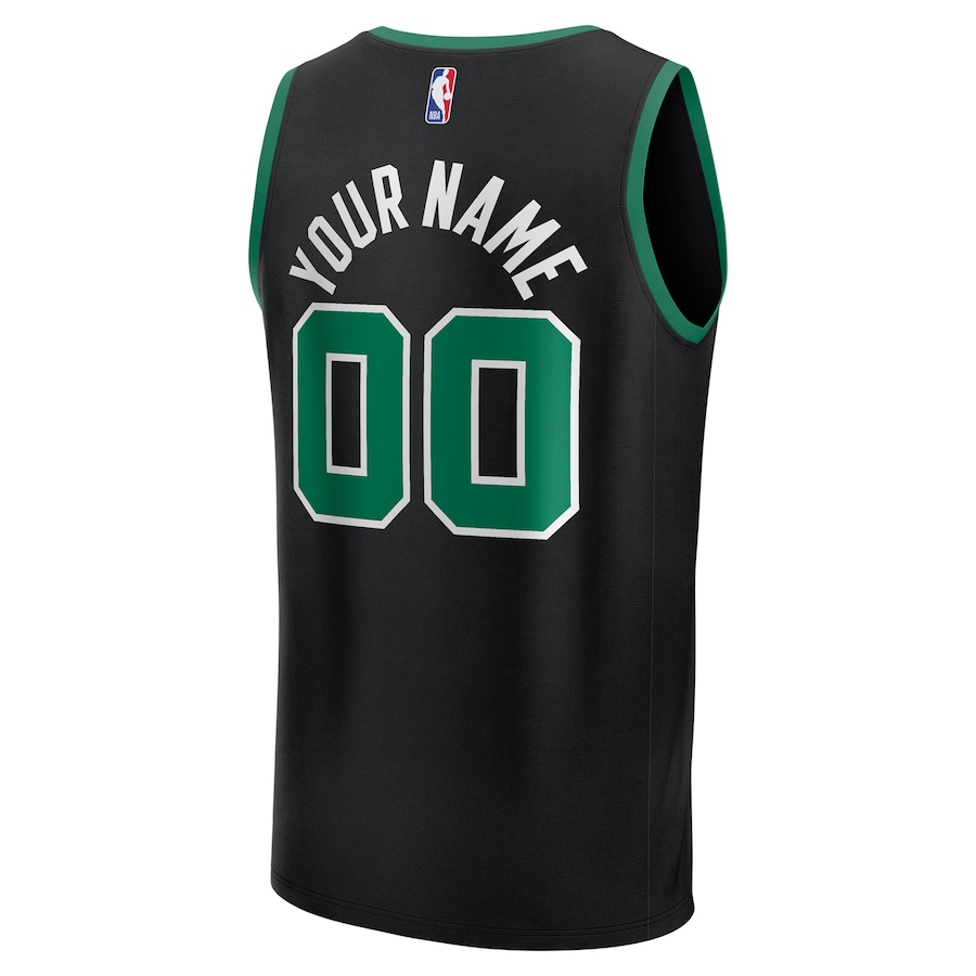 Youth Boston Celtics Fanatics Black Custom Fast Break Jersey - Statement Edition