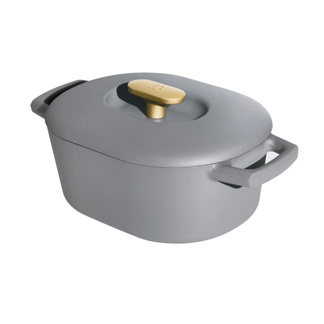 Beautiful 6 Quart Enamel Dutch Oven, Black Sesame by Drew Barrymore