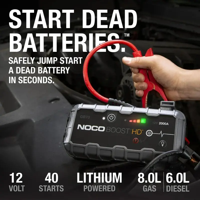 12V UltraSafe Lithium Jump Starter – 2000A Portable Power Pack for Emergency Starts