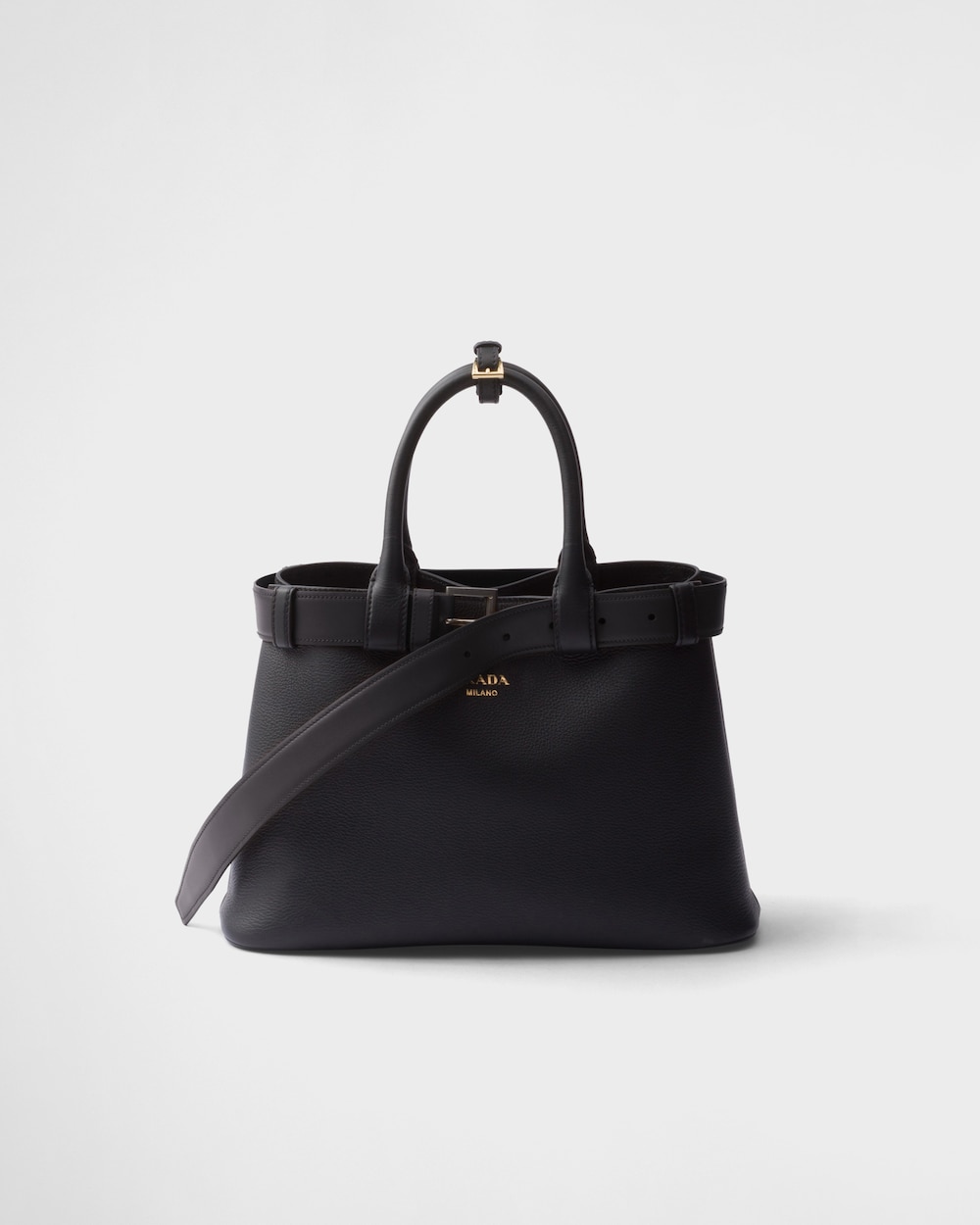 Buckle Small Leather Handbag With Belt