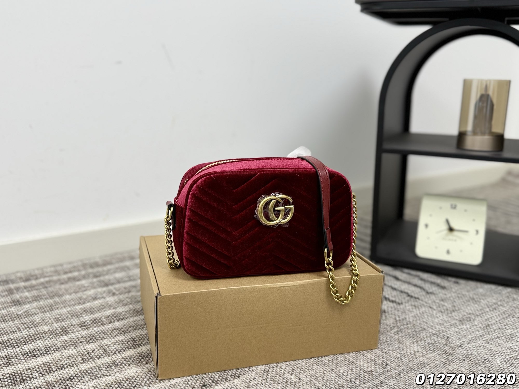 Gucci GG Marmont Small Velvet Shoulder Bag