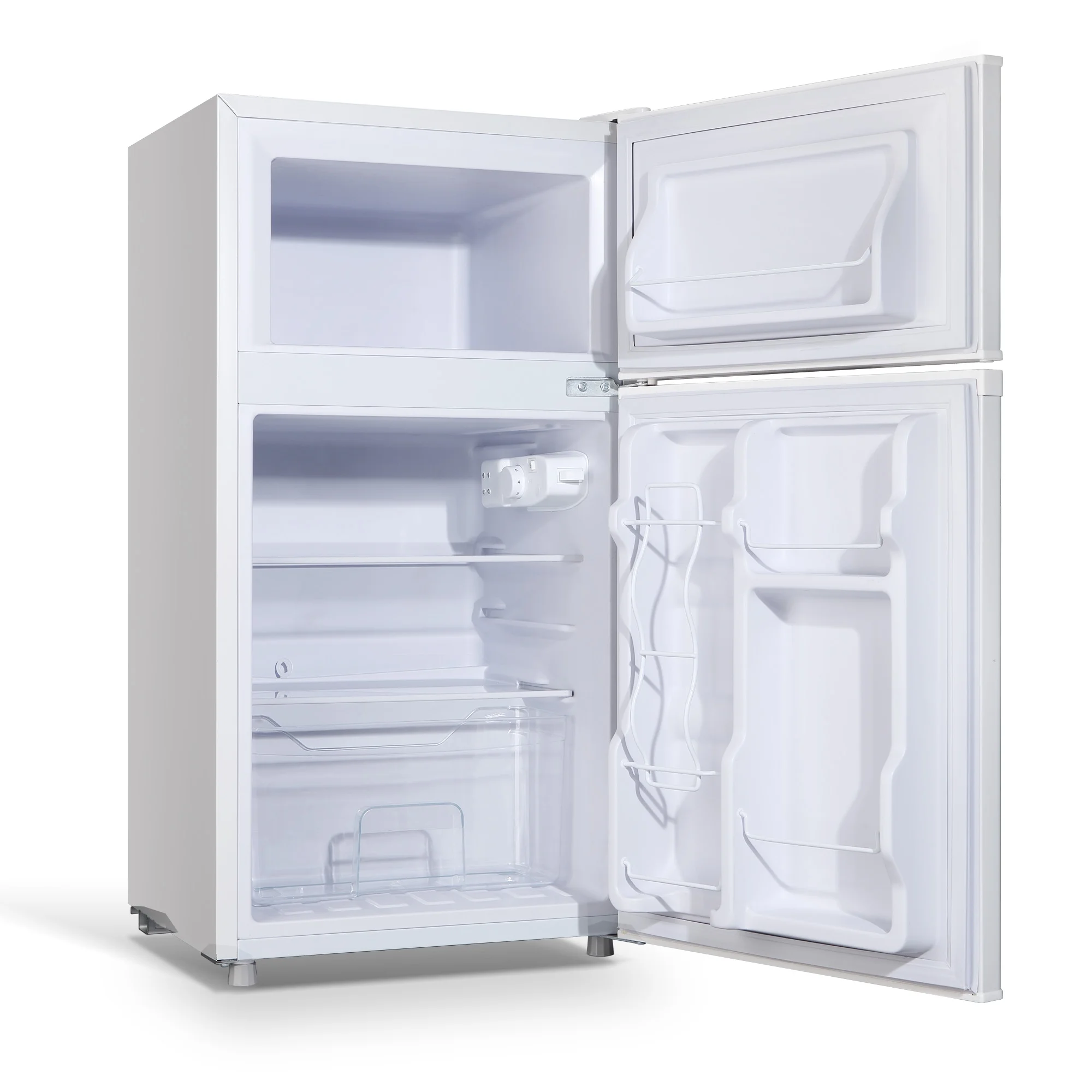 2 Door Mini Fridge with Freezer,3.5Cu.ft Small Freezer,7 Adjustable Thermostat,Blue,New