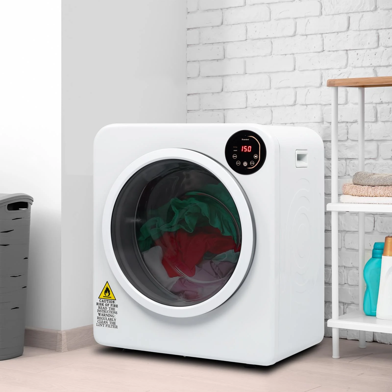 Zimtown 13.2lb Portable Compact High Efficiency Electric Dryer with Smart Controls