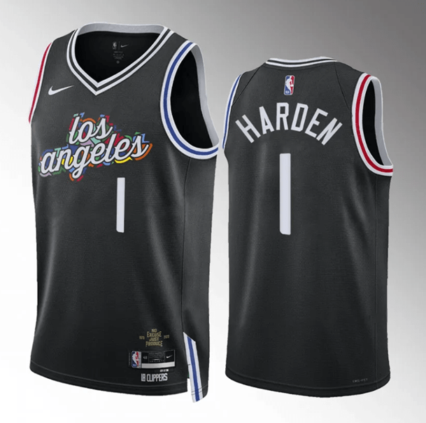 LA Clippers James Harden  Black Fast Break Player2023-2024 season Jersey