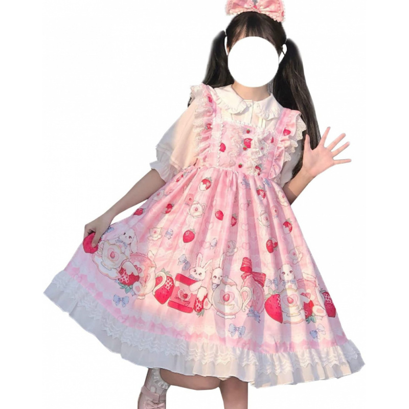 Japanese Style Sweet Cosplay Lolita Dress Teens Suspender