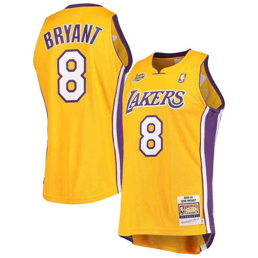 Lakers 8# Kobe Bryant Yellow 00-01 Jersey - 	Yellow