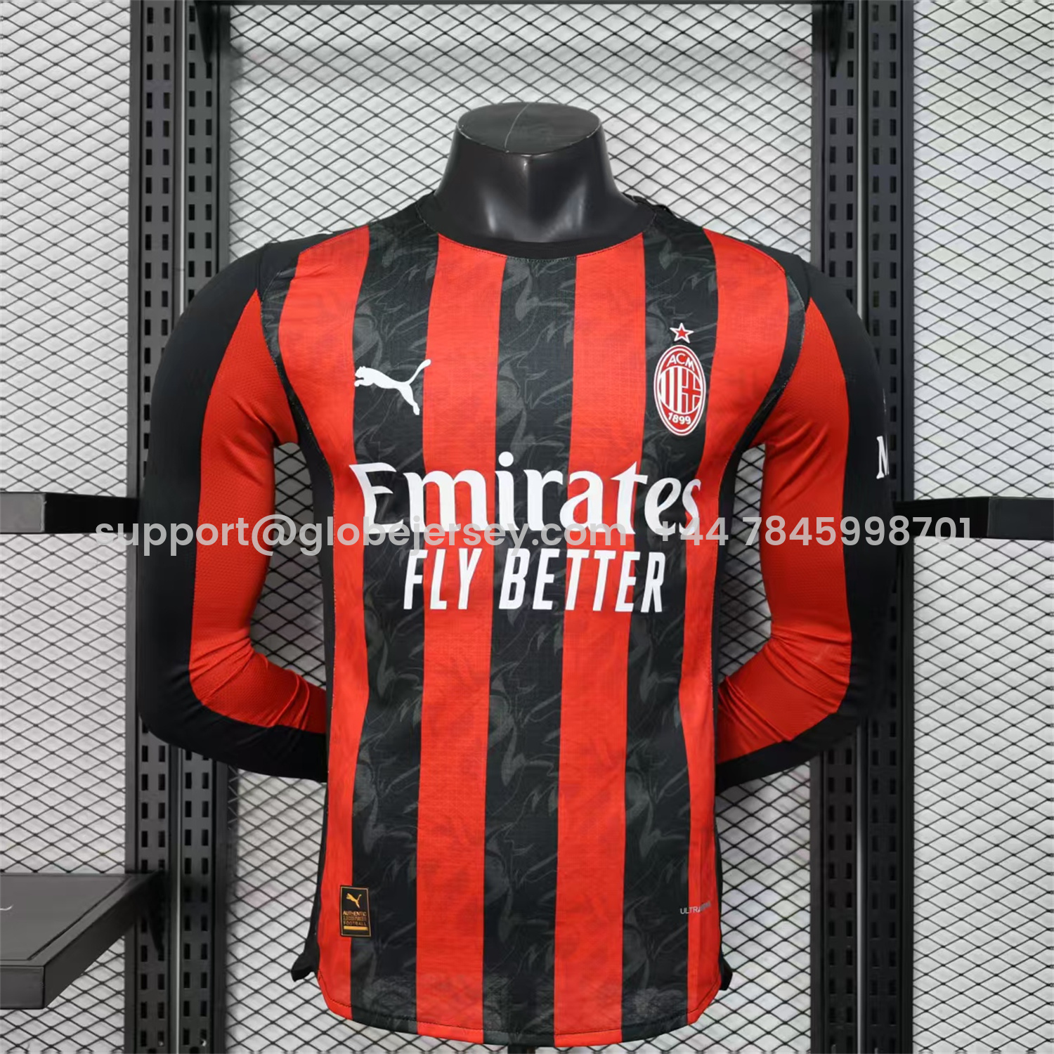 AC Milan 25-26 Home Long Sleeves Jersey - Player Version