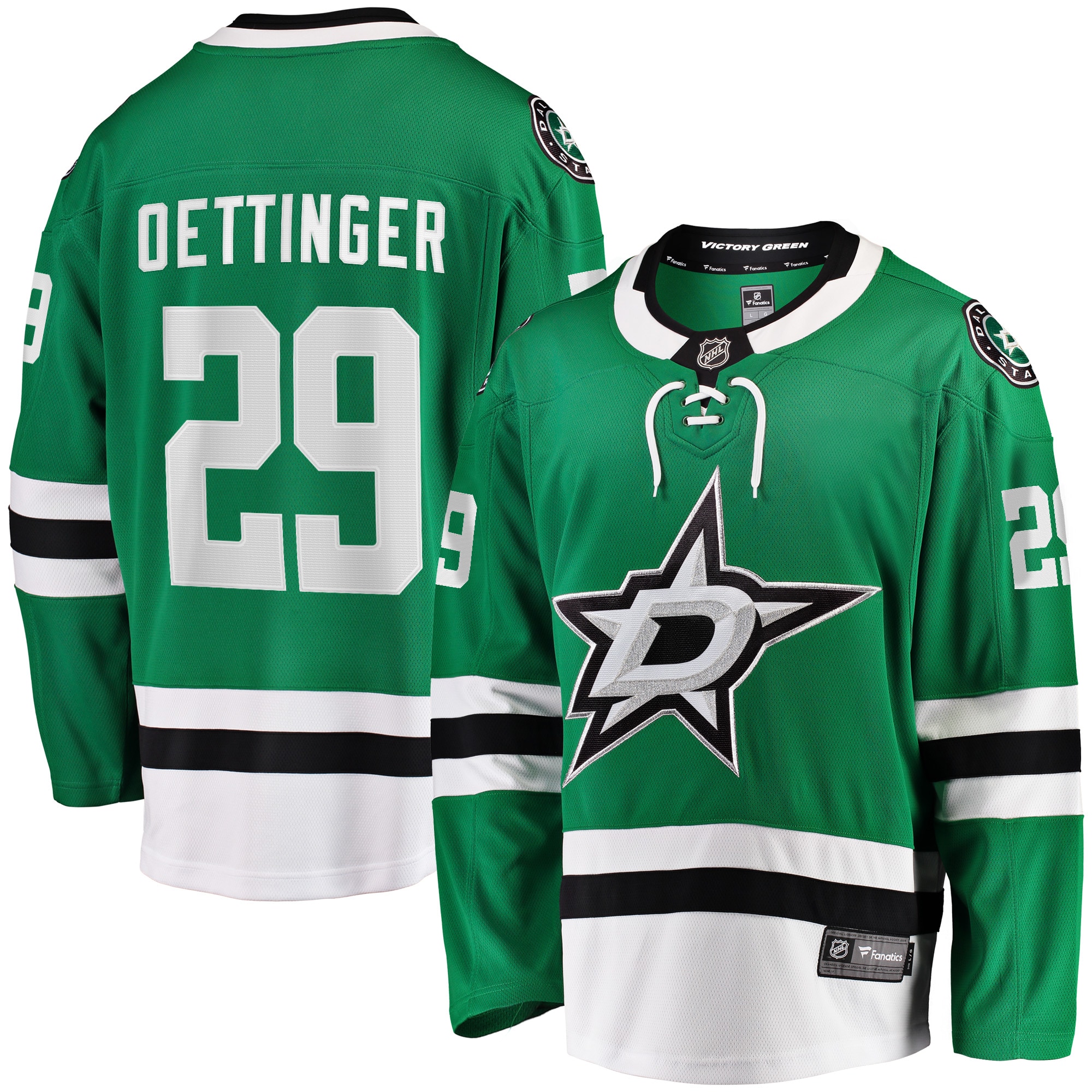 Jake Oettinger Dallas Stars Fanatics Home Breakaway   Jersey – Kelly Green