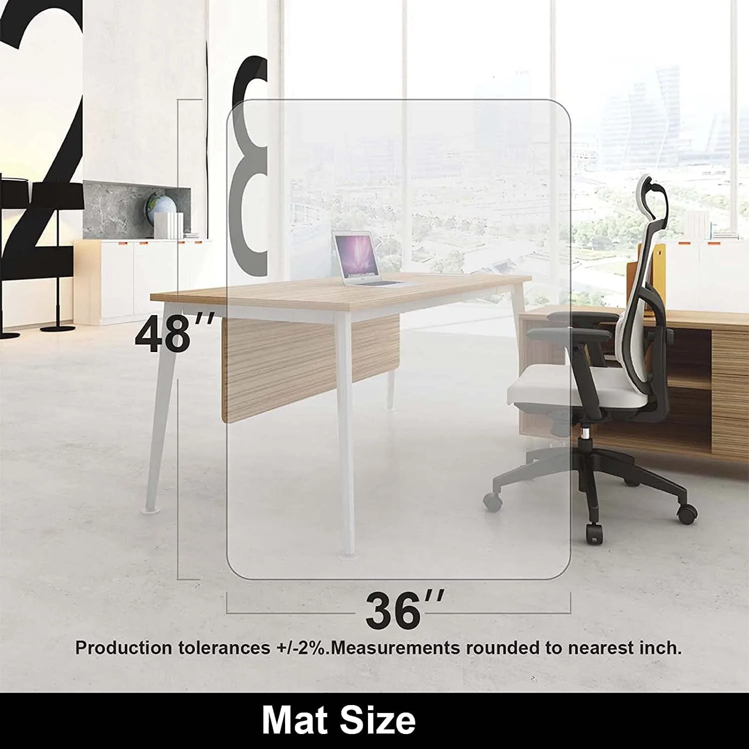Kibhous Office Mat for Hardwood Floor, 36