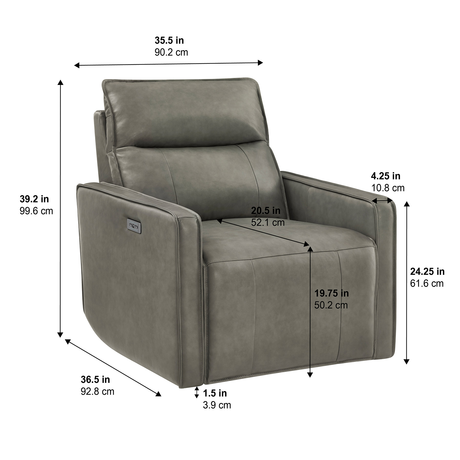 Henredon Keira Leather Zero Gravity Recliner