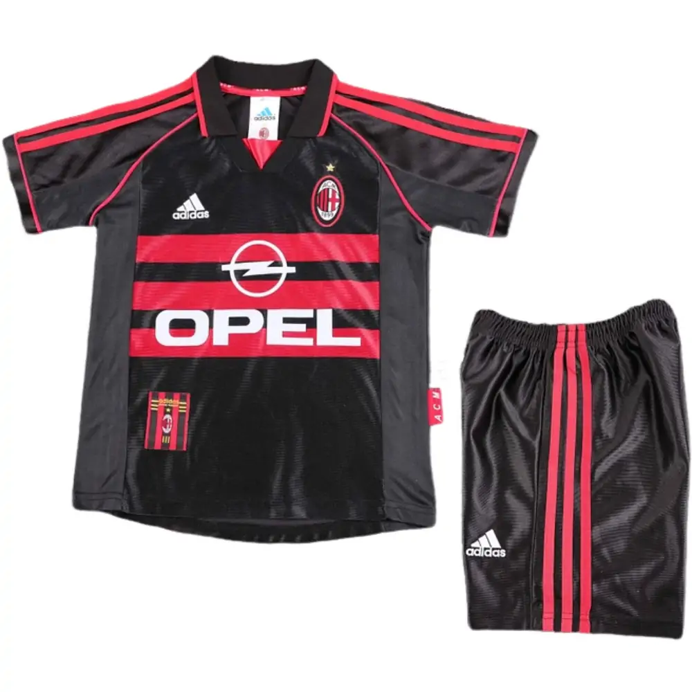 1998-99 AC Milan Second Away Match Retro Children's Jersey Set - Fans Edition