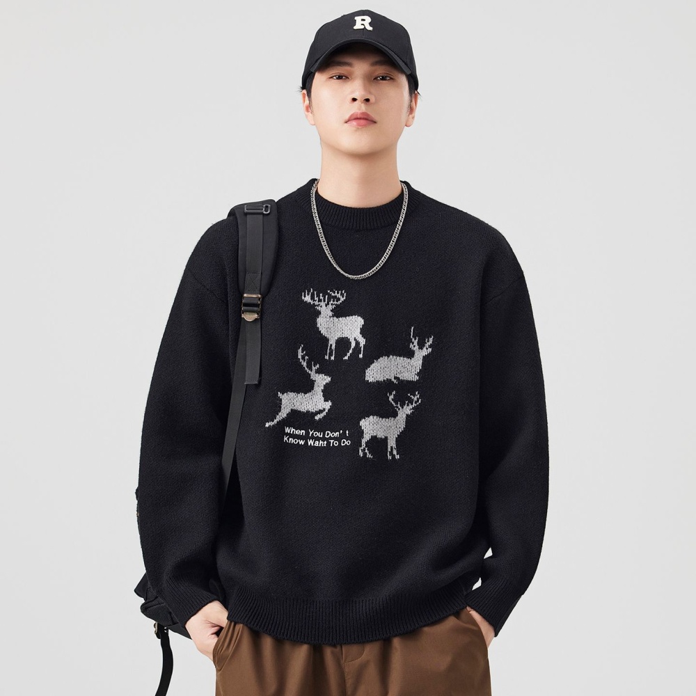 Fawn American style autumn and winter sweater for men