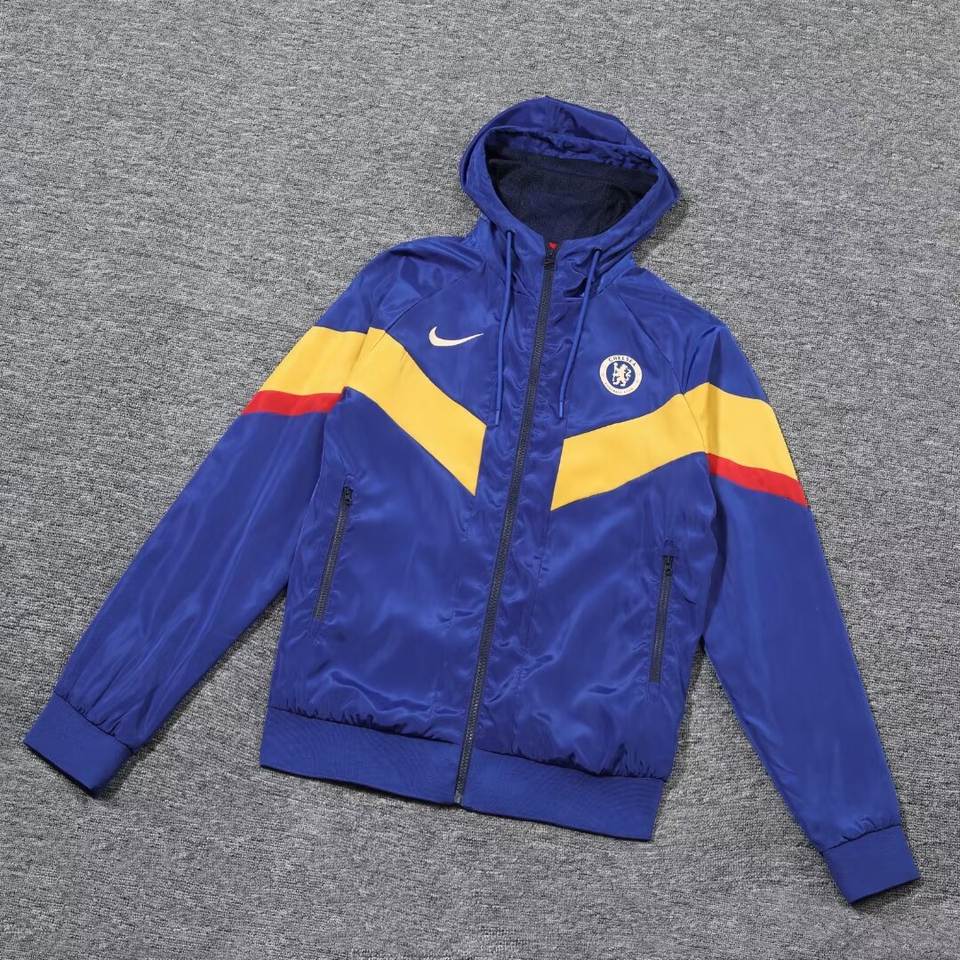 2023/24 Chelsea blue hooded windbreaker 1:1 Thai quality