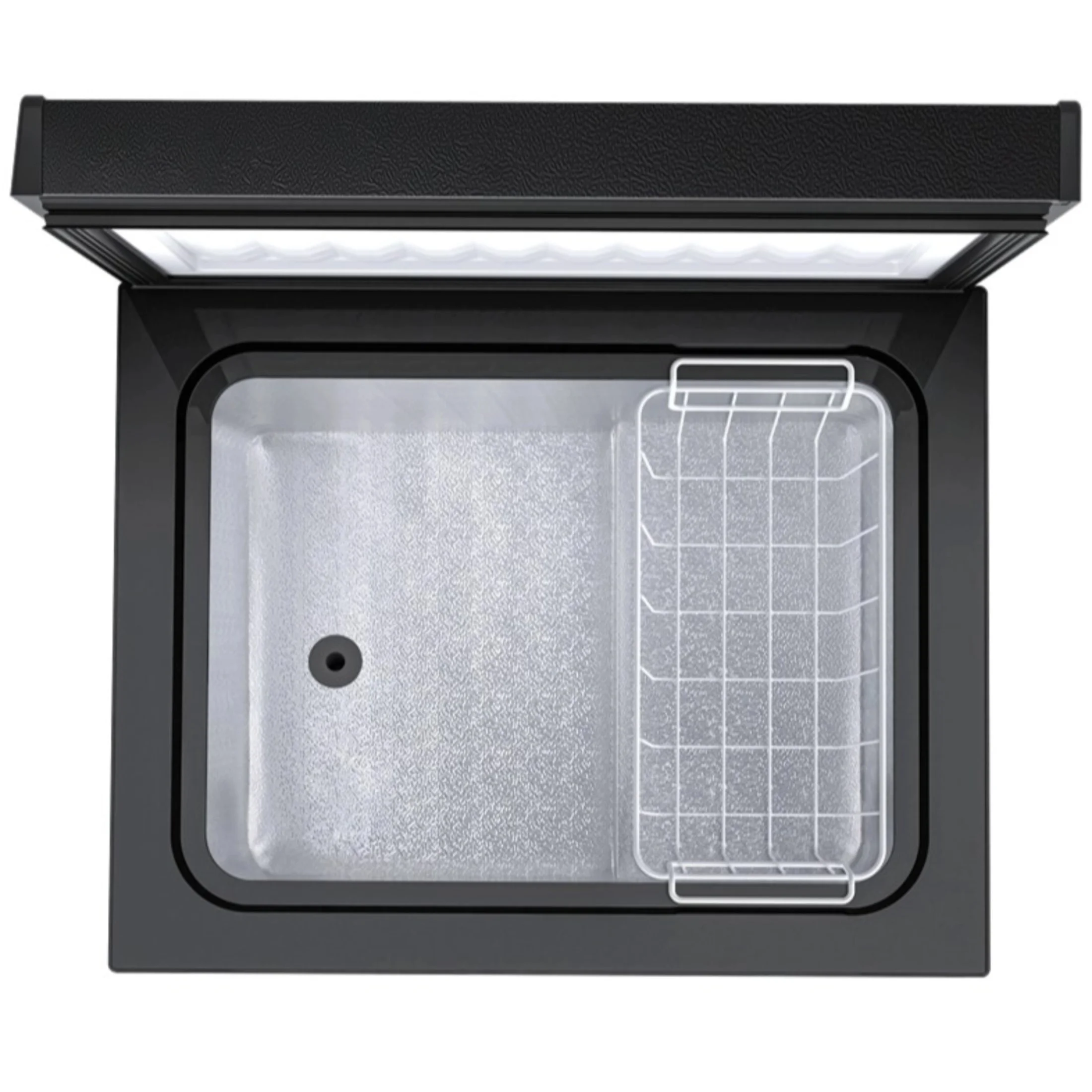 Auseo 2.5 cu. ft. Chest Freezer with 2 baskets Free Standing Top open Door Deep Compact Freezer Suitable for Home/RV/Kitchen/Office-Black