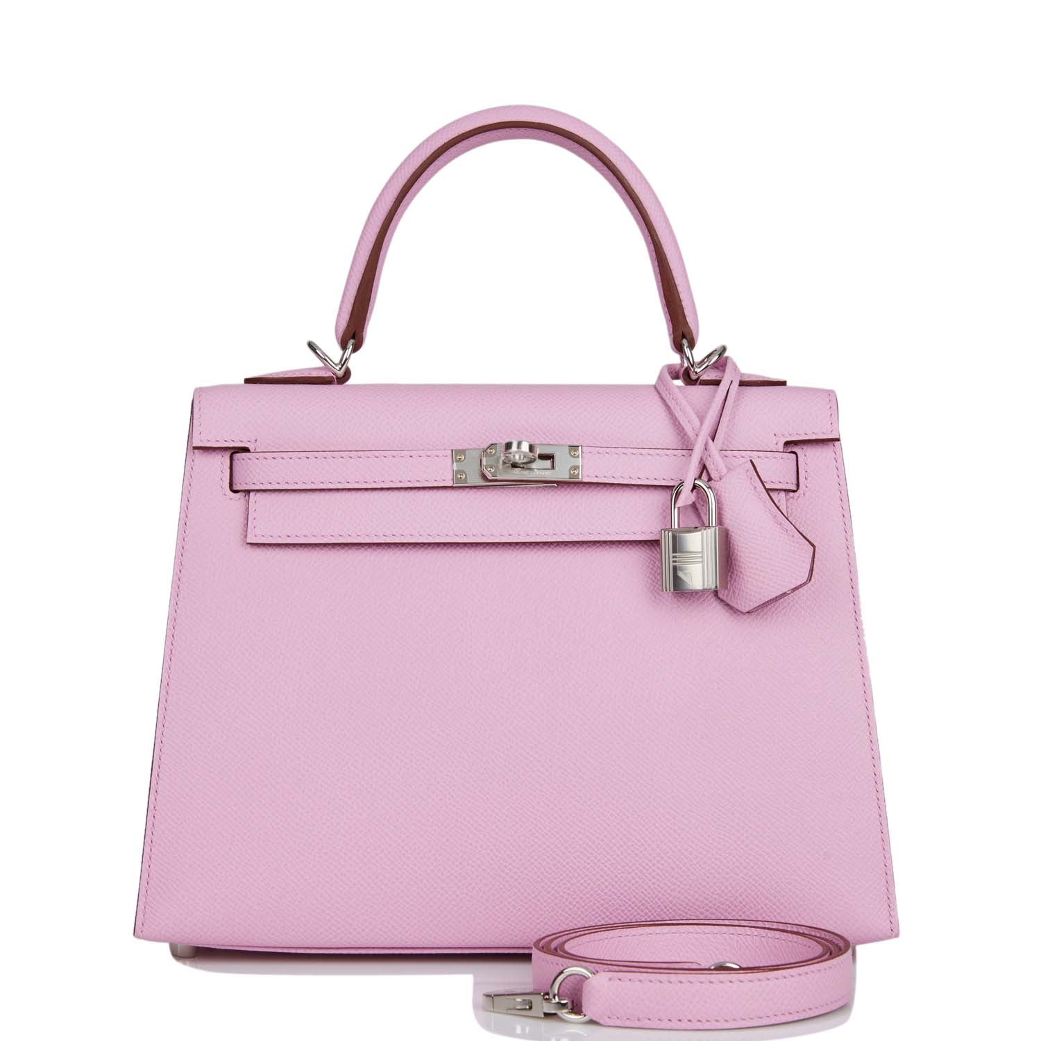 Kelly Sellier 25 Mauve Sylvestre Epsom Palladium Hardware