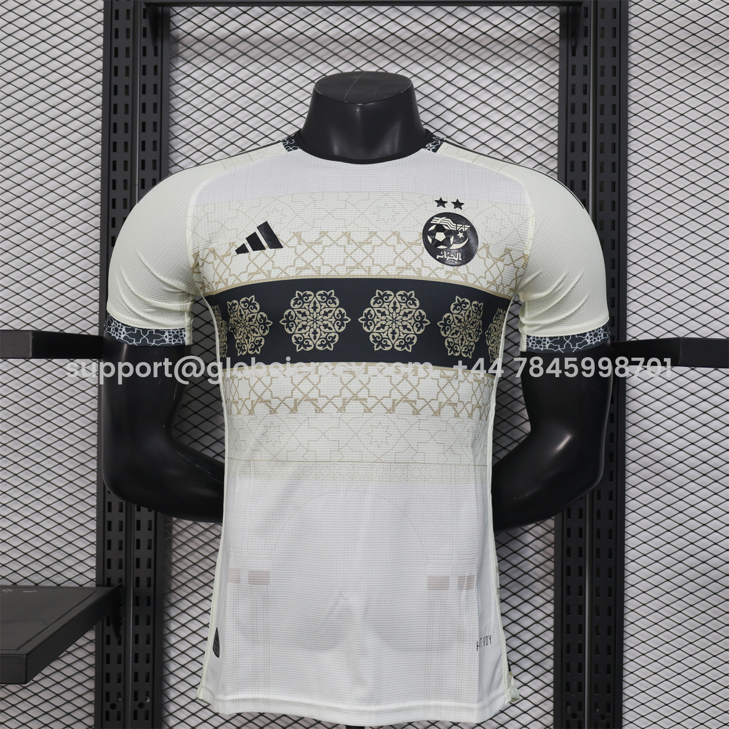 Algeria 25-26 Light Yellow with Black Classical Pattern Jersey - Player Version