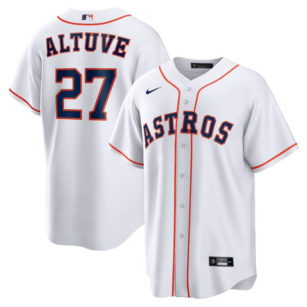 Men's Houston Astros Jose Altuve Home Player Name Jersey - White
