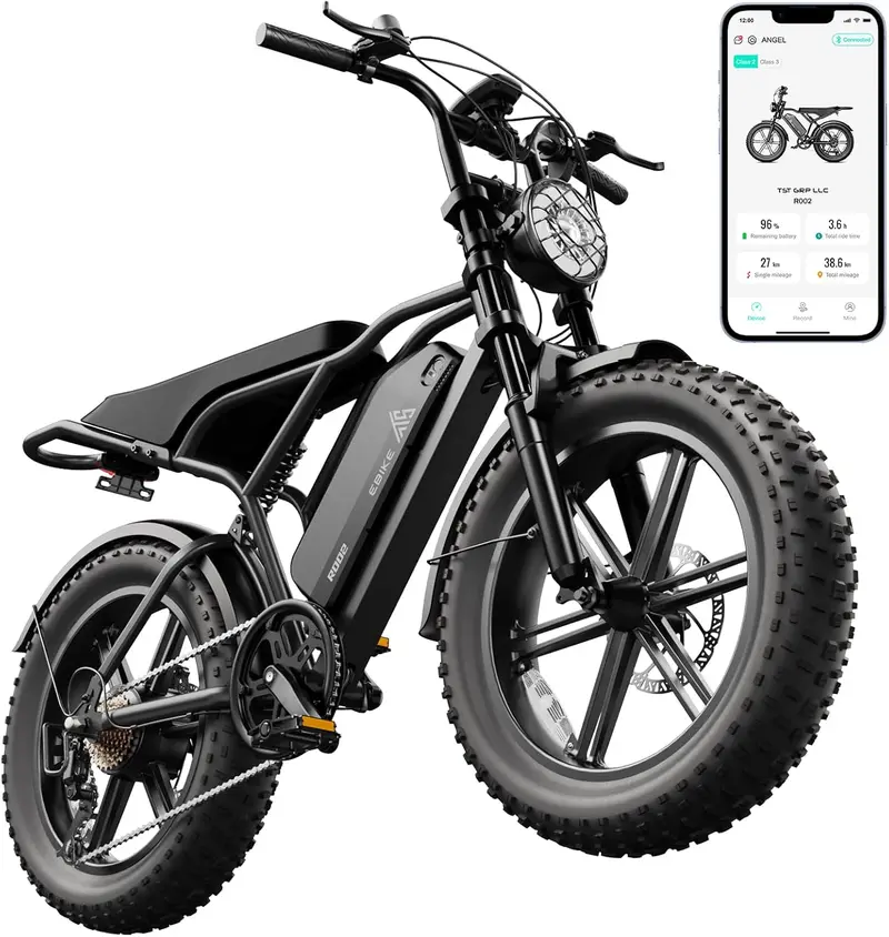 1500W All-Terrain Fat-Tire Electric Bike – 20″ Wheels. 60-Mile Range. 28 MPH Top Speed