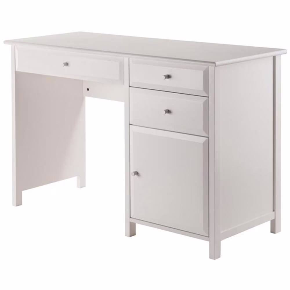Pemberly Row Transitional Composite Wood Office Writing Desk in Black