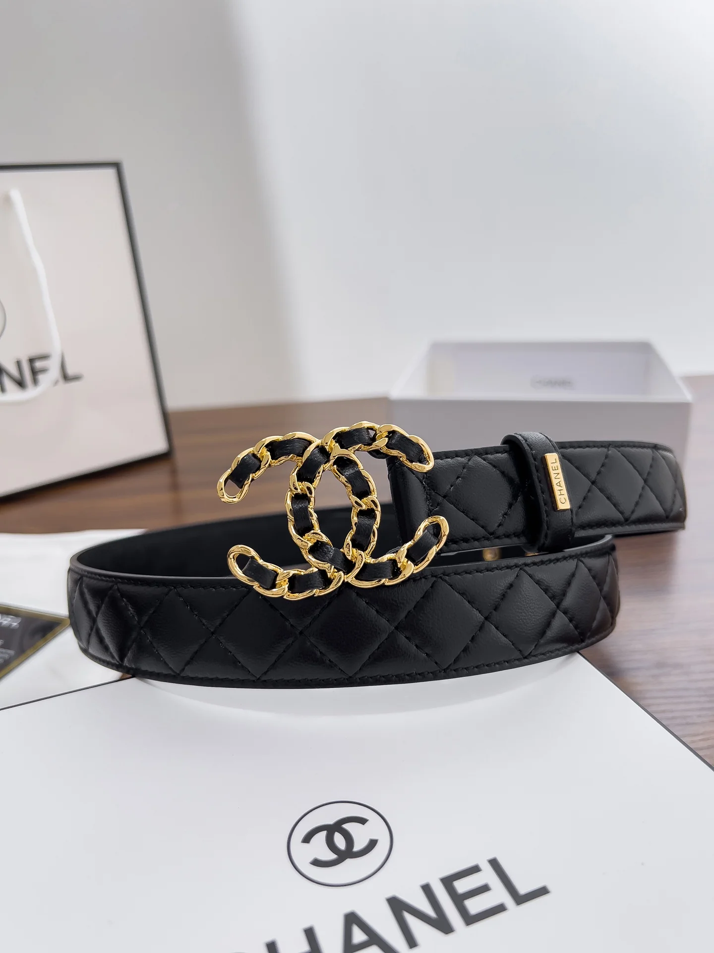 Women's chain buckle belt, 3.0cm