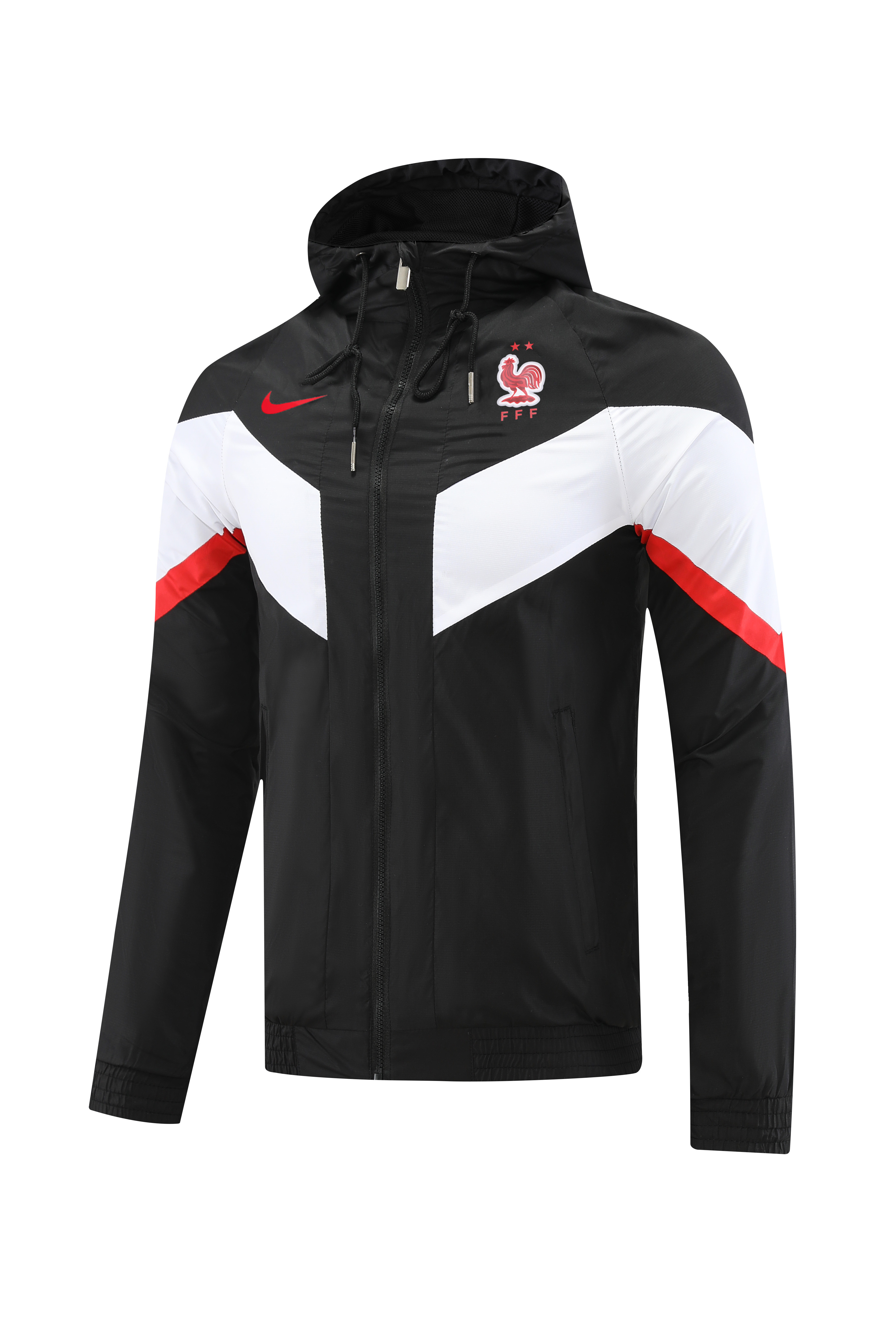 2023 season France team black and white long-sleeved windbreaker