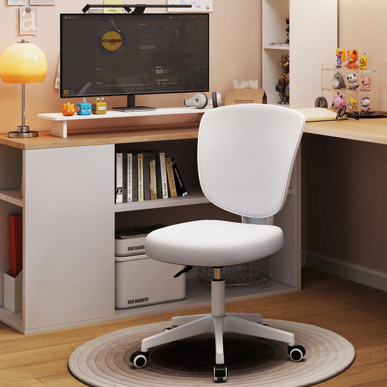 Adjustable Height Ergonomic Kids Study Desk & Chair Set Children Students Drafting Table Home School with Shelf,Drawer(Gray)