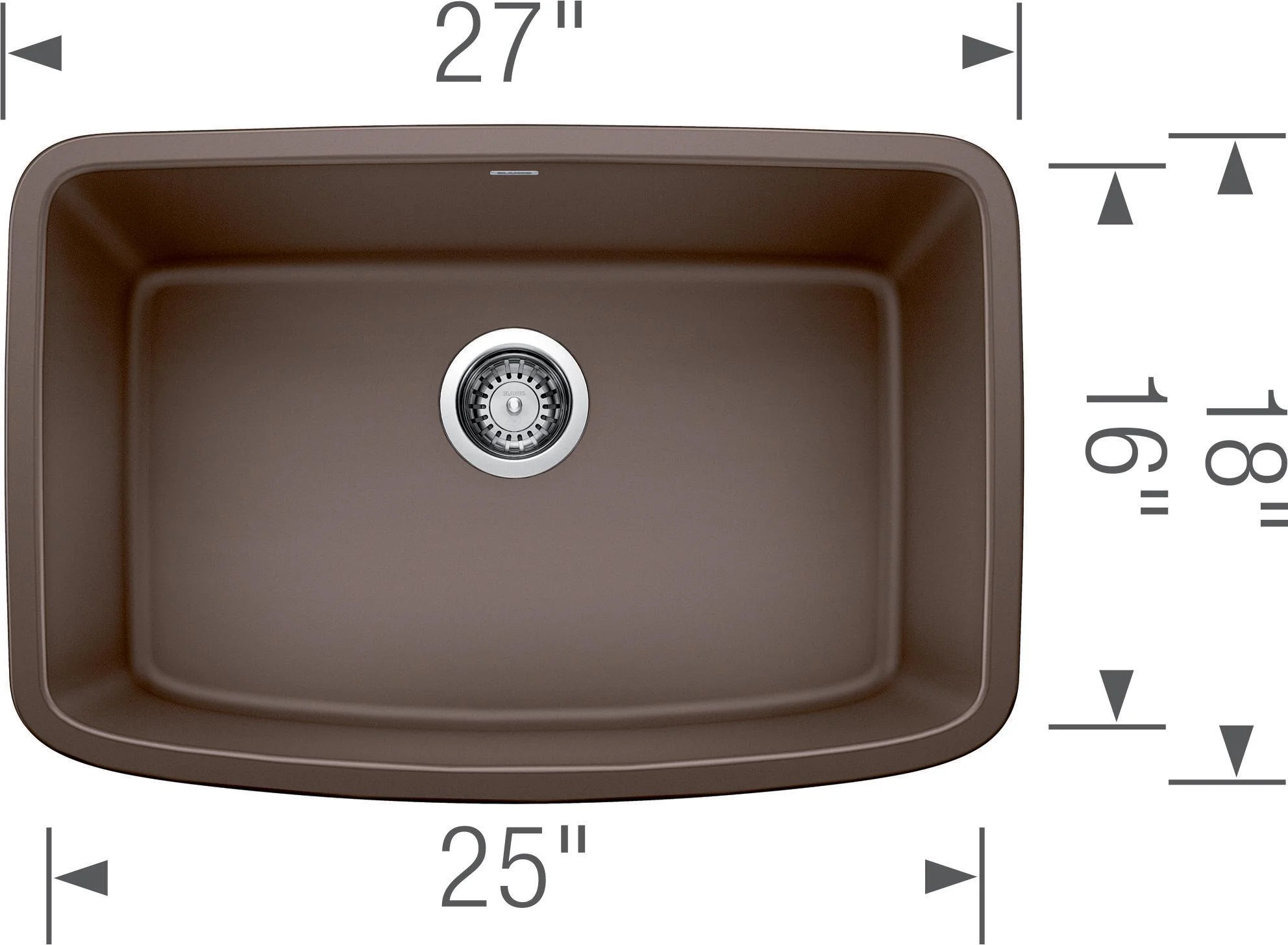 Blanco 443090 27 in. Valea Silgranti Single Bowl Undermount Kitchen Sink - Soft White