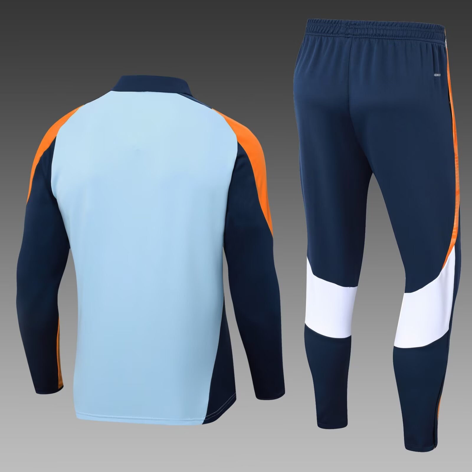 2024/2025 Real Madrid Half-Pull Training Suit Light Blue Football Shirt 1:1 Thai Quality