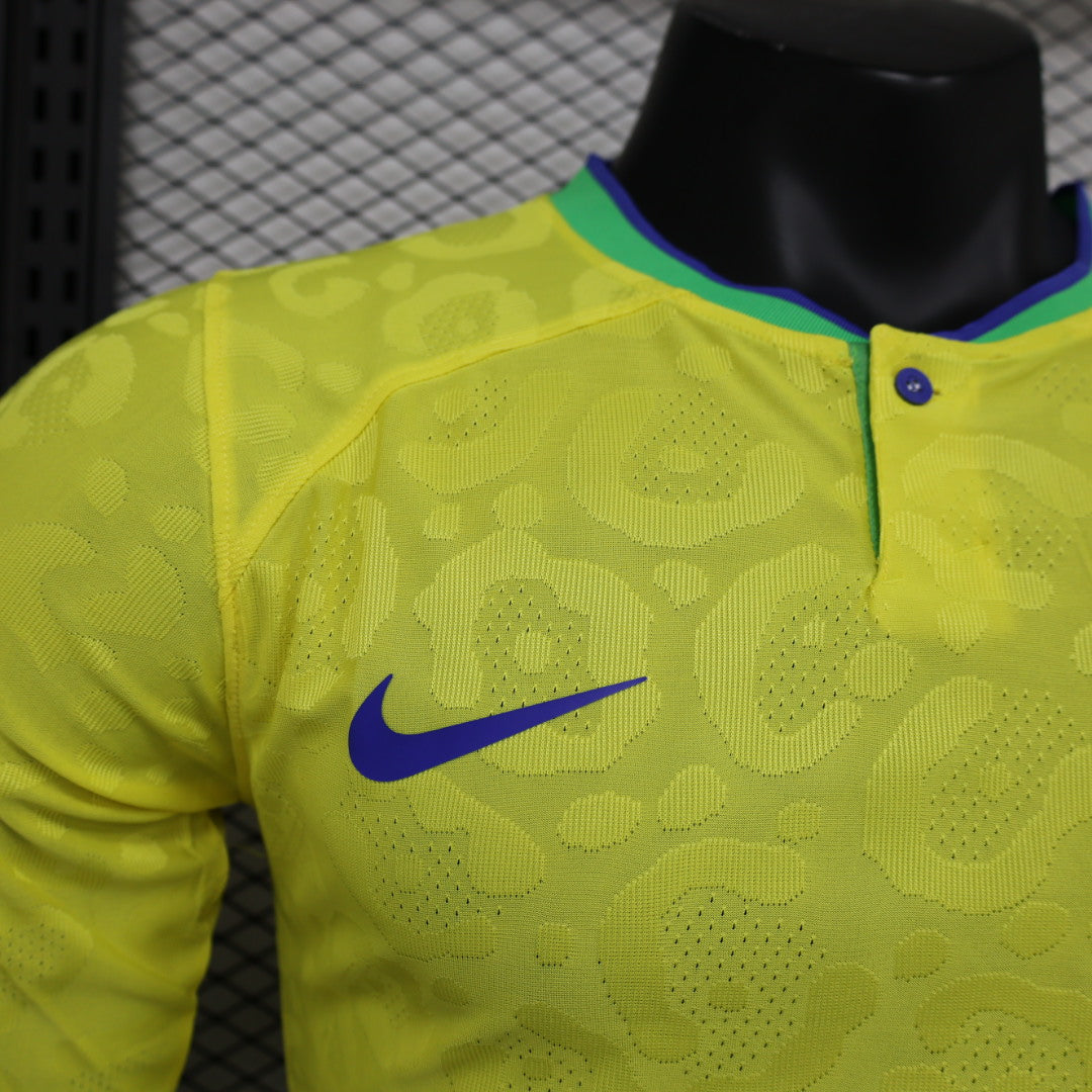 2023/2024 Long Sleeve Player Version Brazil Home Soccer Jersey