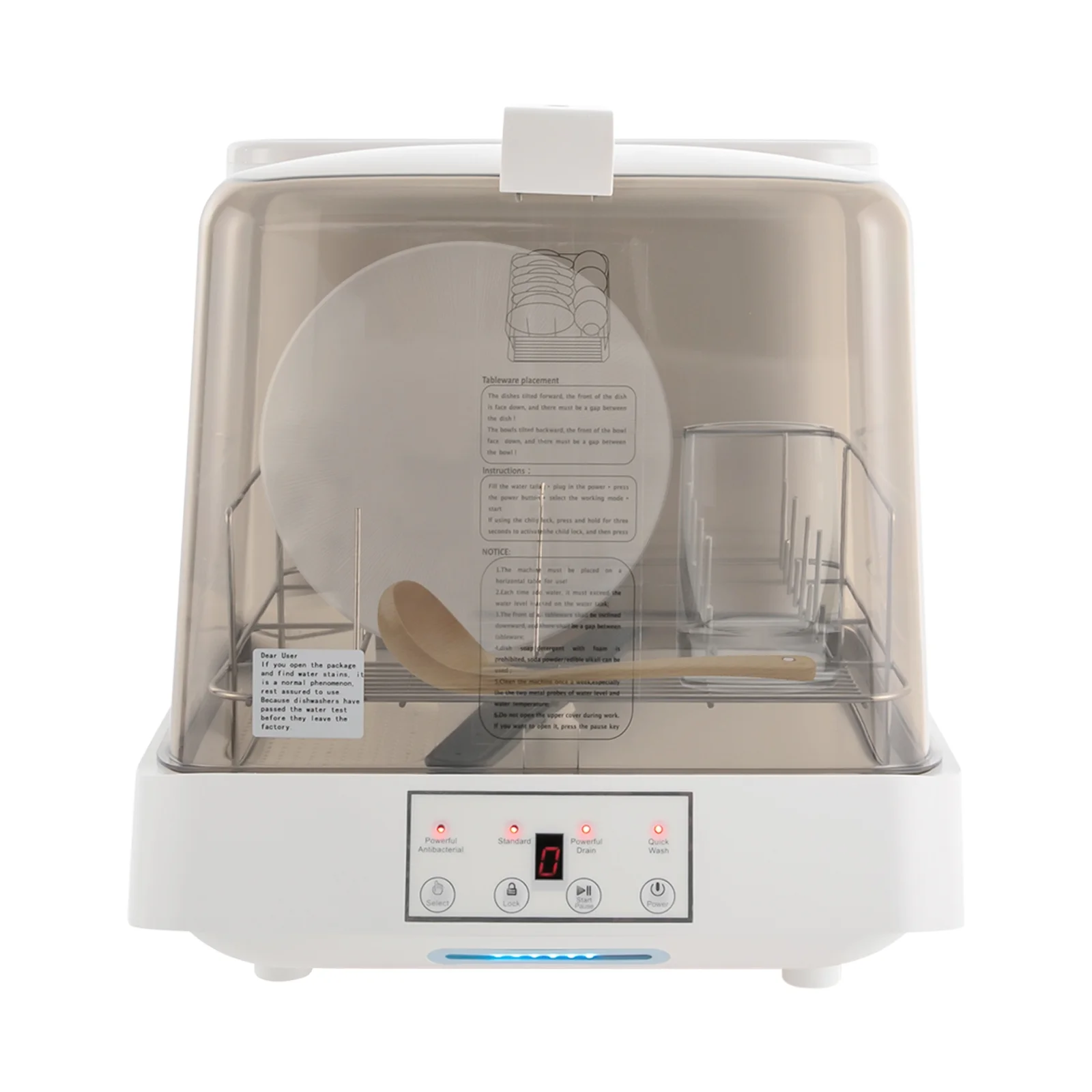 Portable Countertop Dishwasher, Automatic Dishwashing with Tank, Mini Dishwasher for Apartments, Dorms, Apartments, Dormitories, Boats