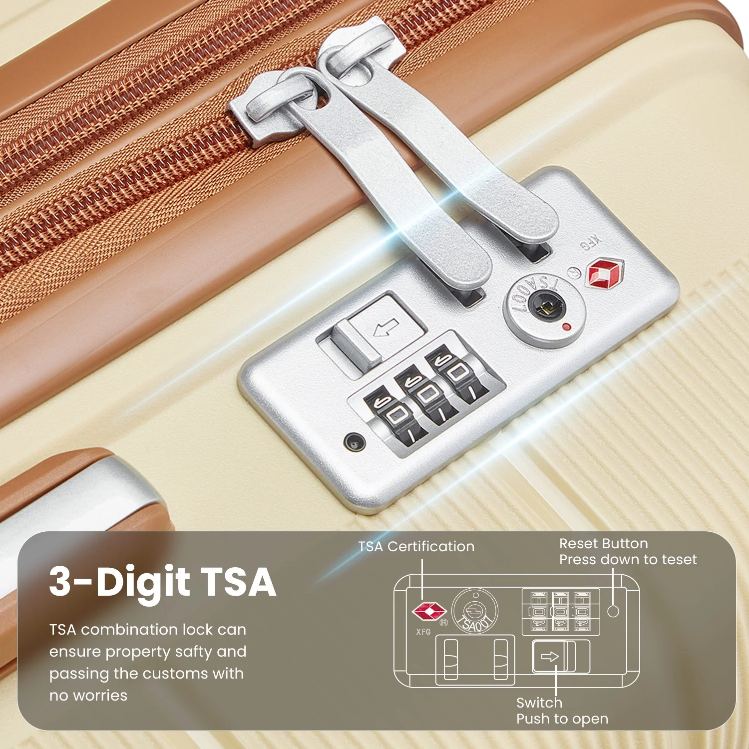 4 Piece Luggage Set, Expandable Lightweight Suitcase Set, PP Materials Travel Luggage with TSA Lock Spinner Wheels, White (14/20/24/28)