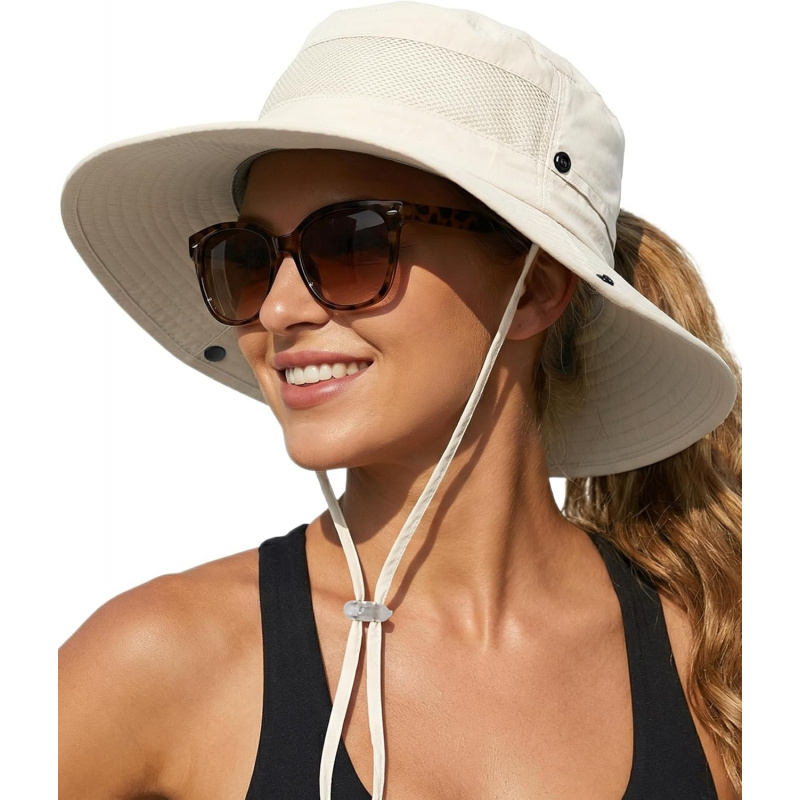 Women's Sun Hat with Ponytail Hole Beach