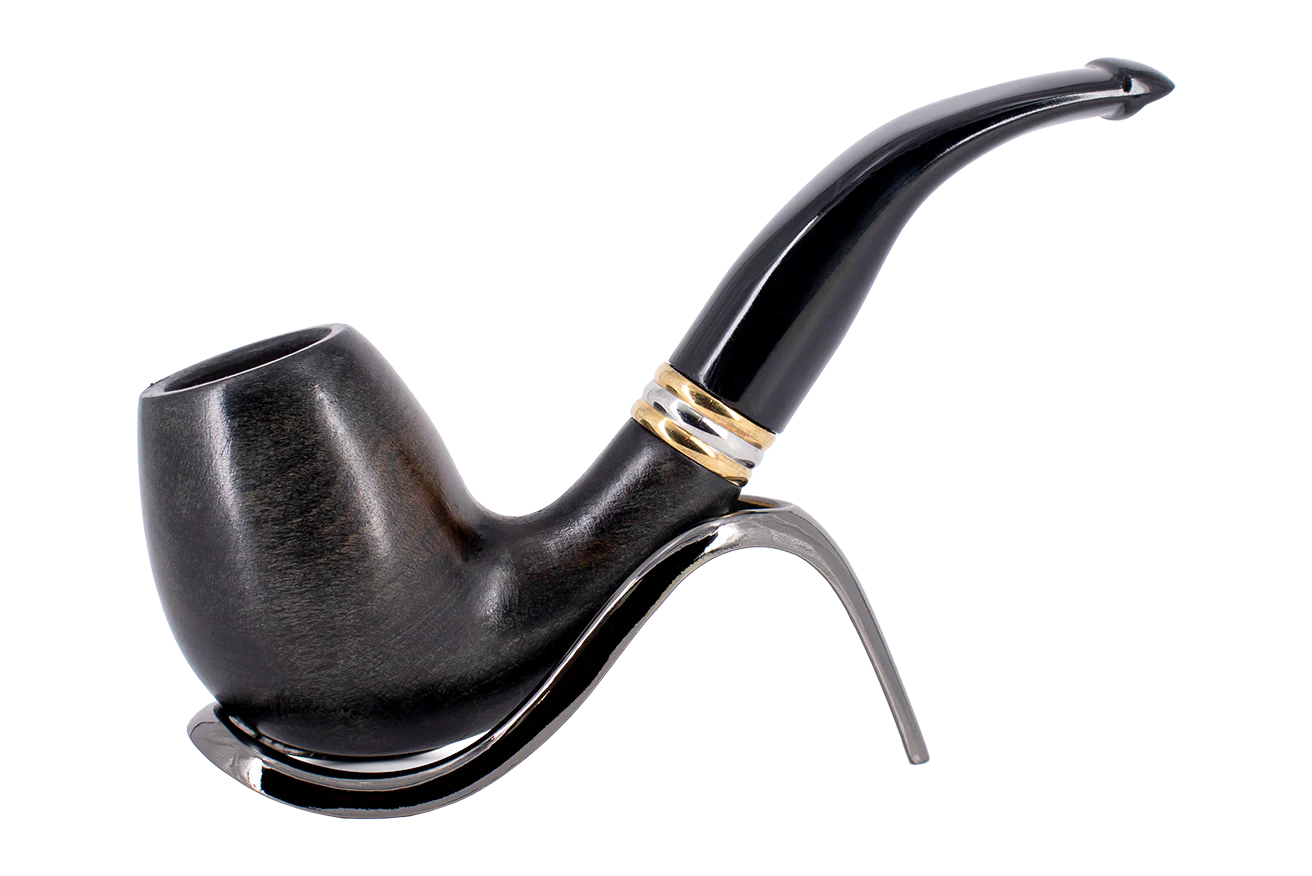 Smoke-King 9mm Black Beechwood Budget Pipe - Bent