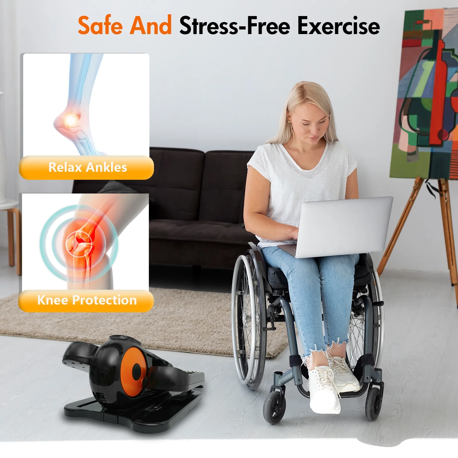 CATGOOD Under Desk Elliptical, Electric Seated Foot & Leg Pedal Exerciser While Sitting for Seniors