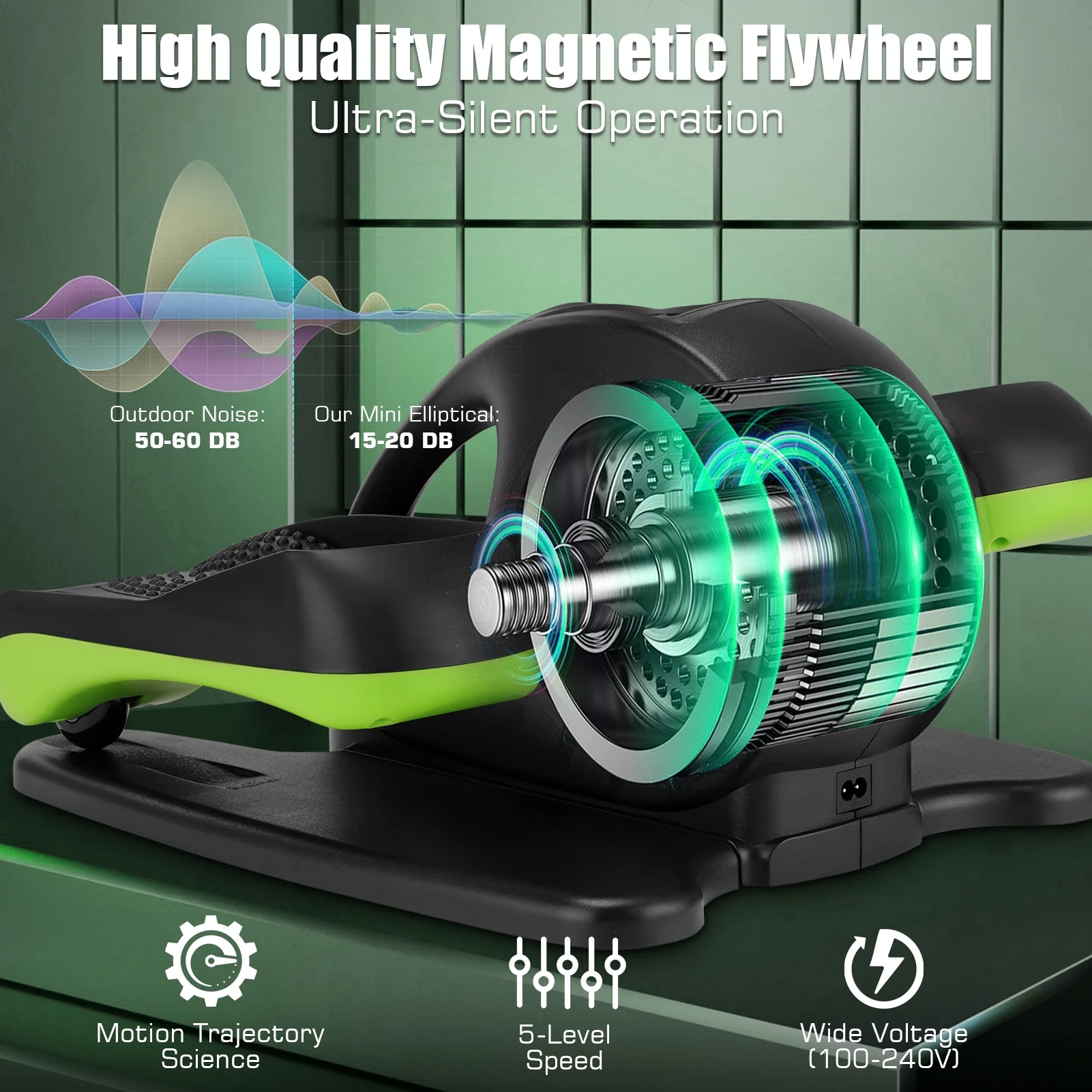 Elliptical Machine, Under Desk Elliptical with Remote Control, Quiet Home Ellipse Exerciser for Seniors