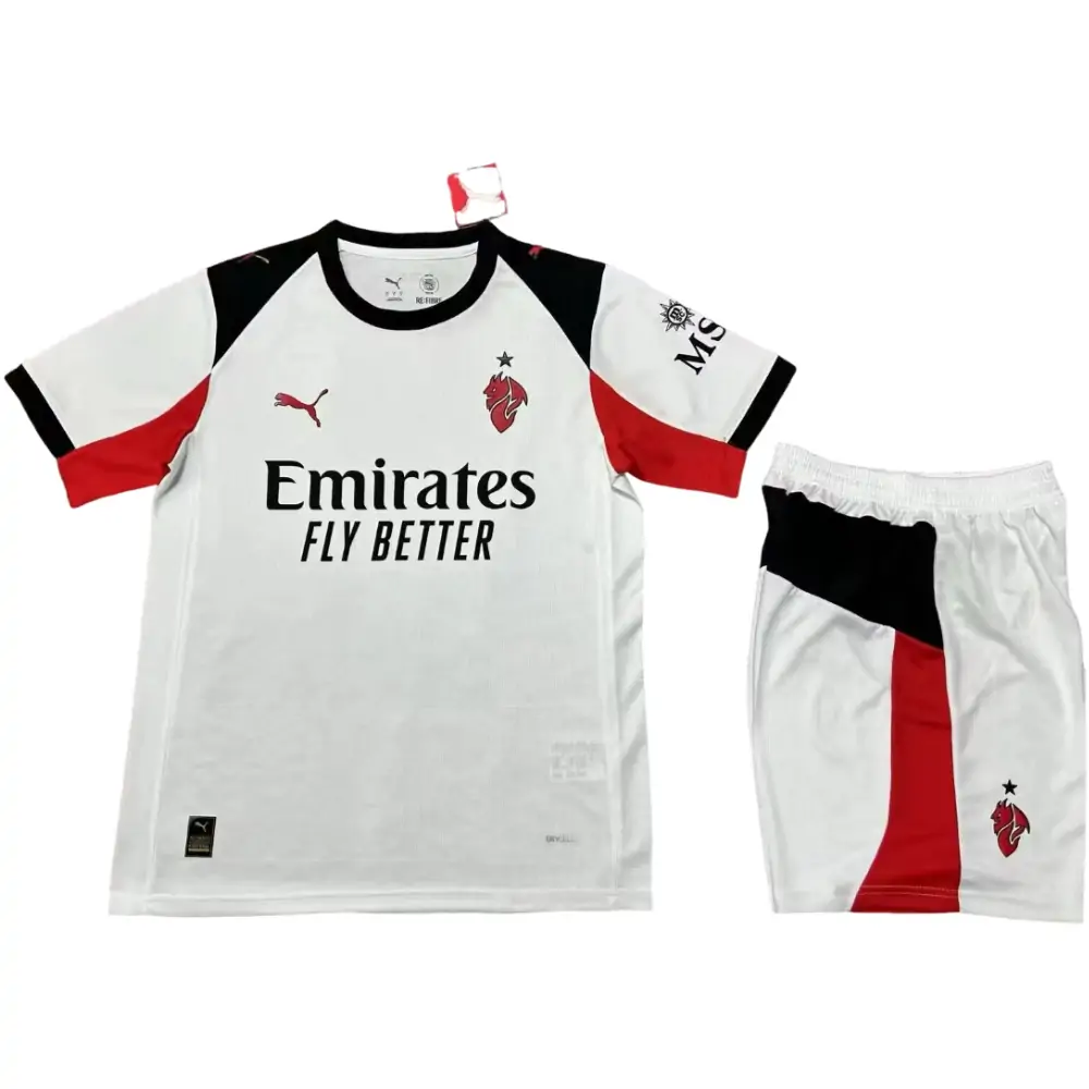 25-26 AC Milan Away White Jersey Adult Kit - Fans Edition