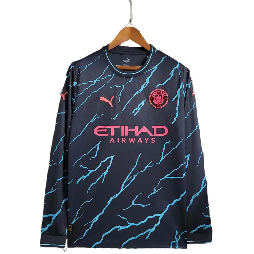 2023/2024 Long Sleeve Manchester City Third Away Football Shirt 1:1 Thai Quality