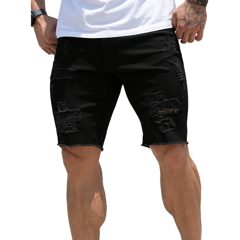 Men's Ripped Distressed Raw Trim