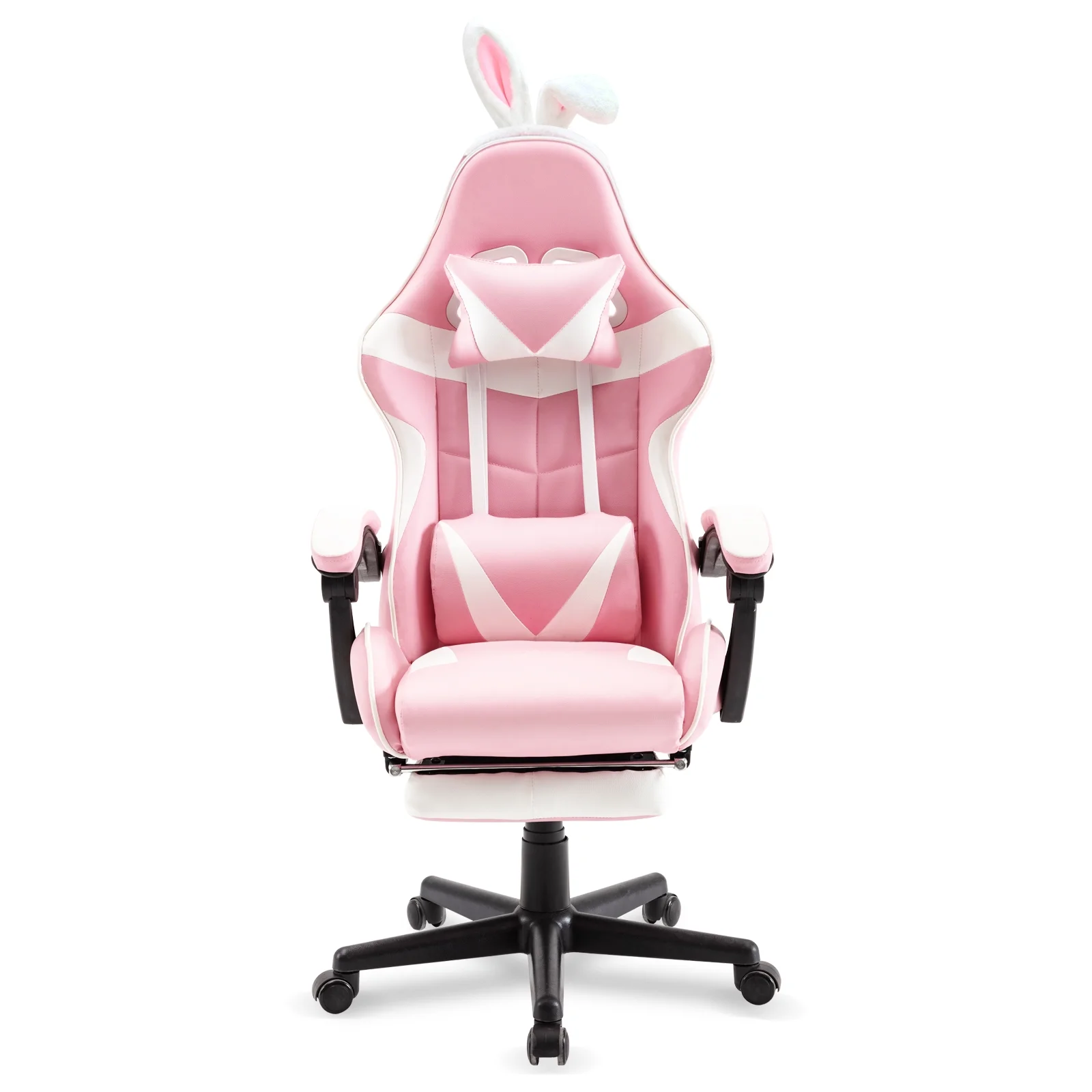 SOONTRANS Green Gaming Chair with Footrest, High Back Gamer Chair with Massage Lumbar Pillow, Gamer Computer Desk Chair (Green)