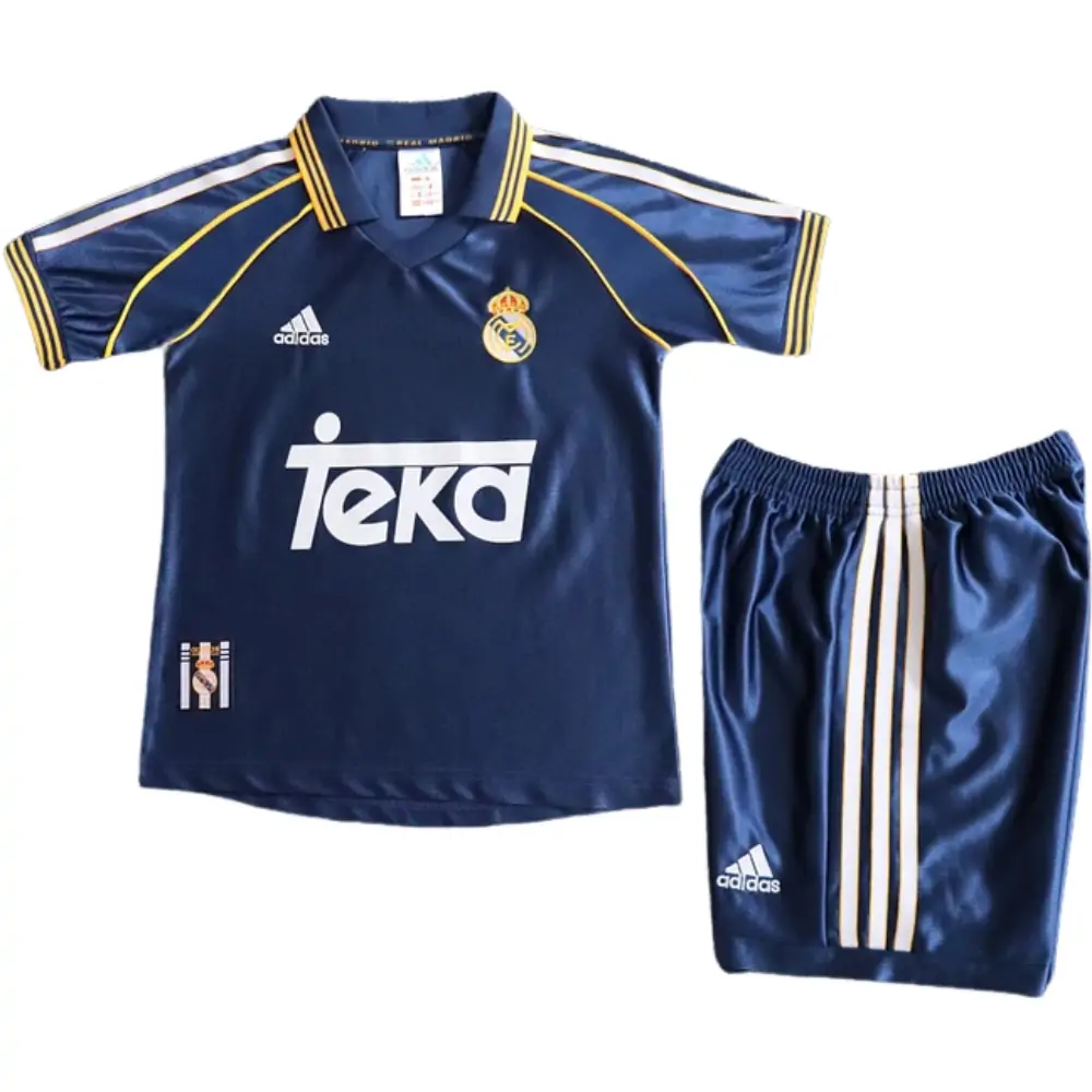 1998-00 Real Madrid Second Away Match Retro Children's Jersey Set - Fans Edition