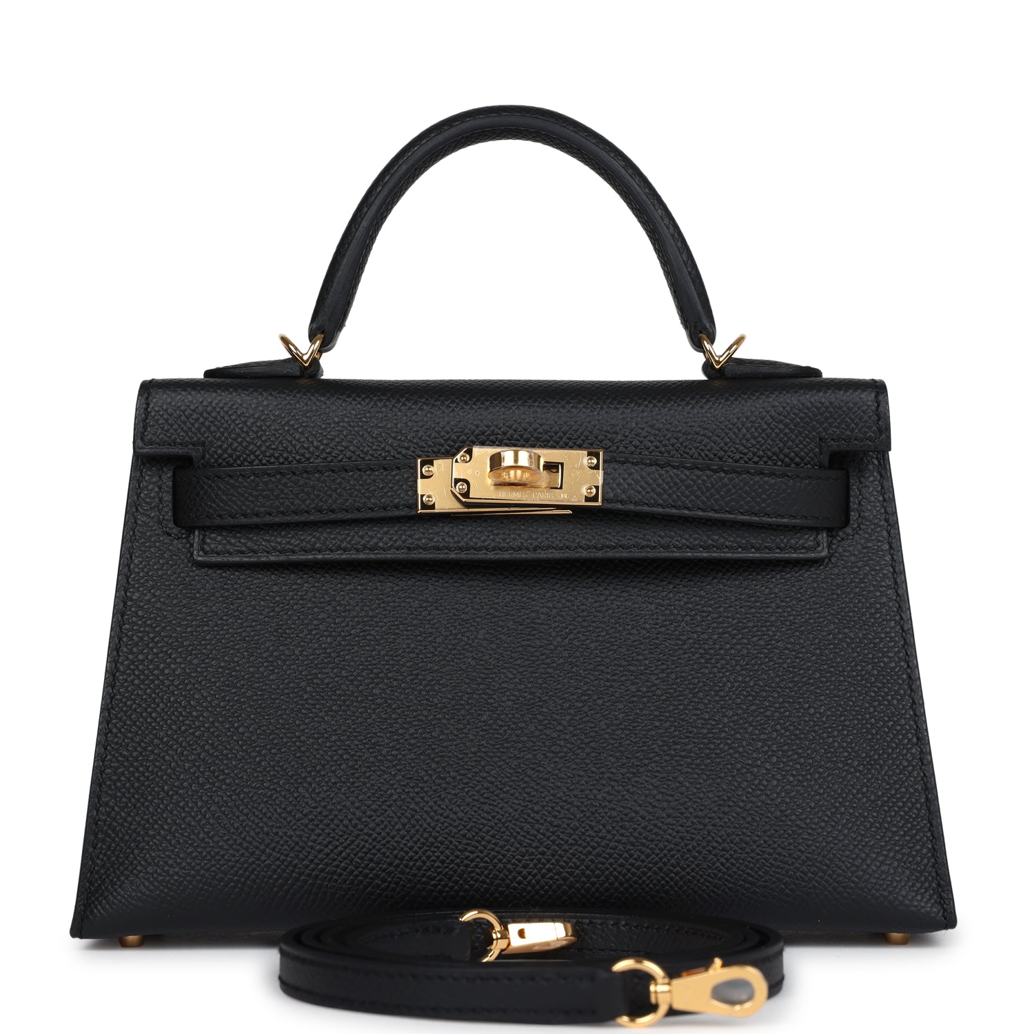Kelly Sellier 20 Black Epsom Gold Hardware