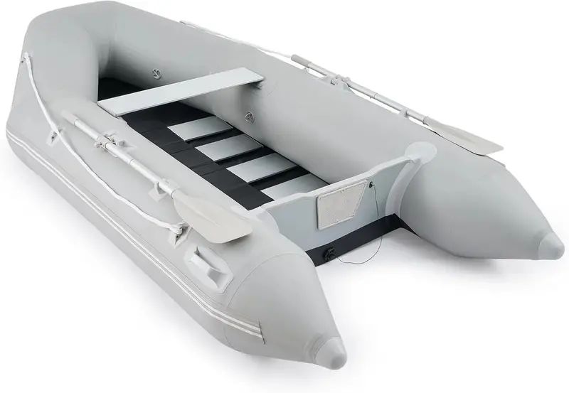 10 ft. Heavy-Duty Inflatable Dinghy – 4-Person 990 lb Capacity Sport Tender Boat with Aluminum Oars & Air Pump