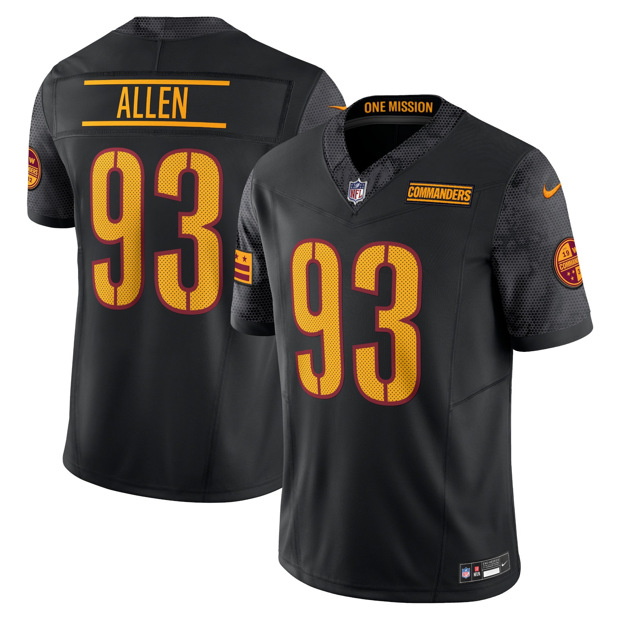 Jonathan Allen Washington Commanders Nike Alternate Vapor F.U.S.E. Limited Jersey - Black