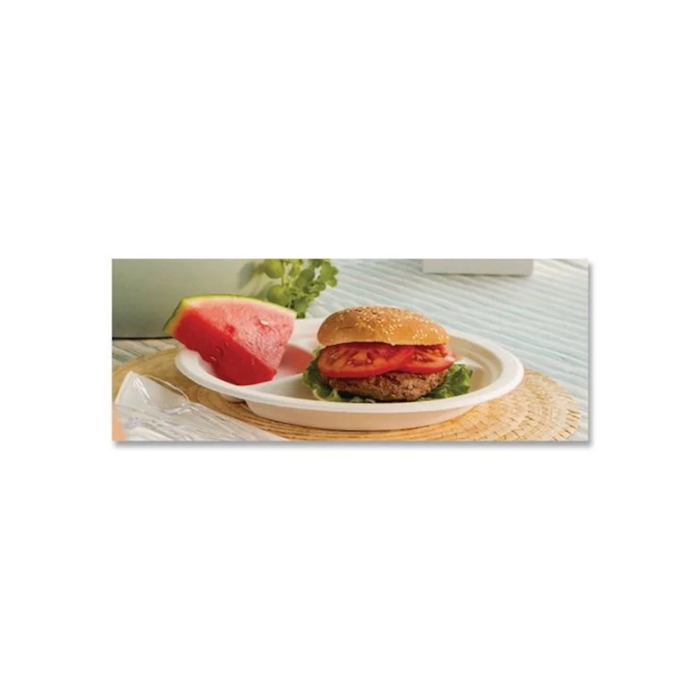 Chinet Classic 3-Compartment Paper Plates, 9.25