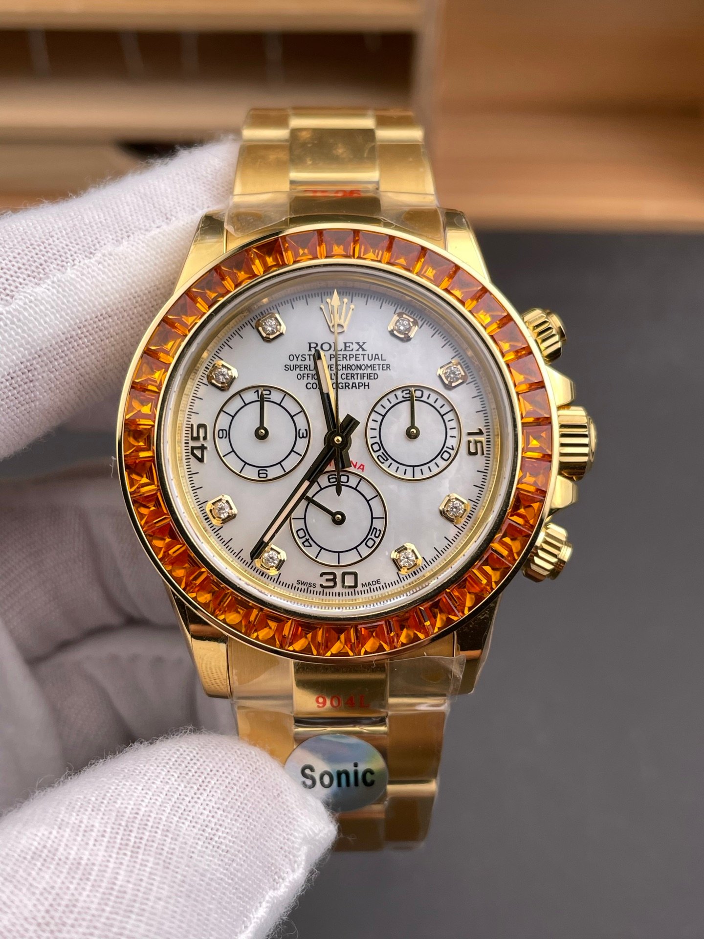Rolex Daytona Full Gold White MOP Diamond