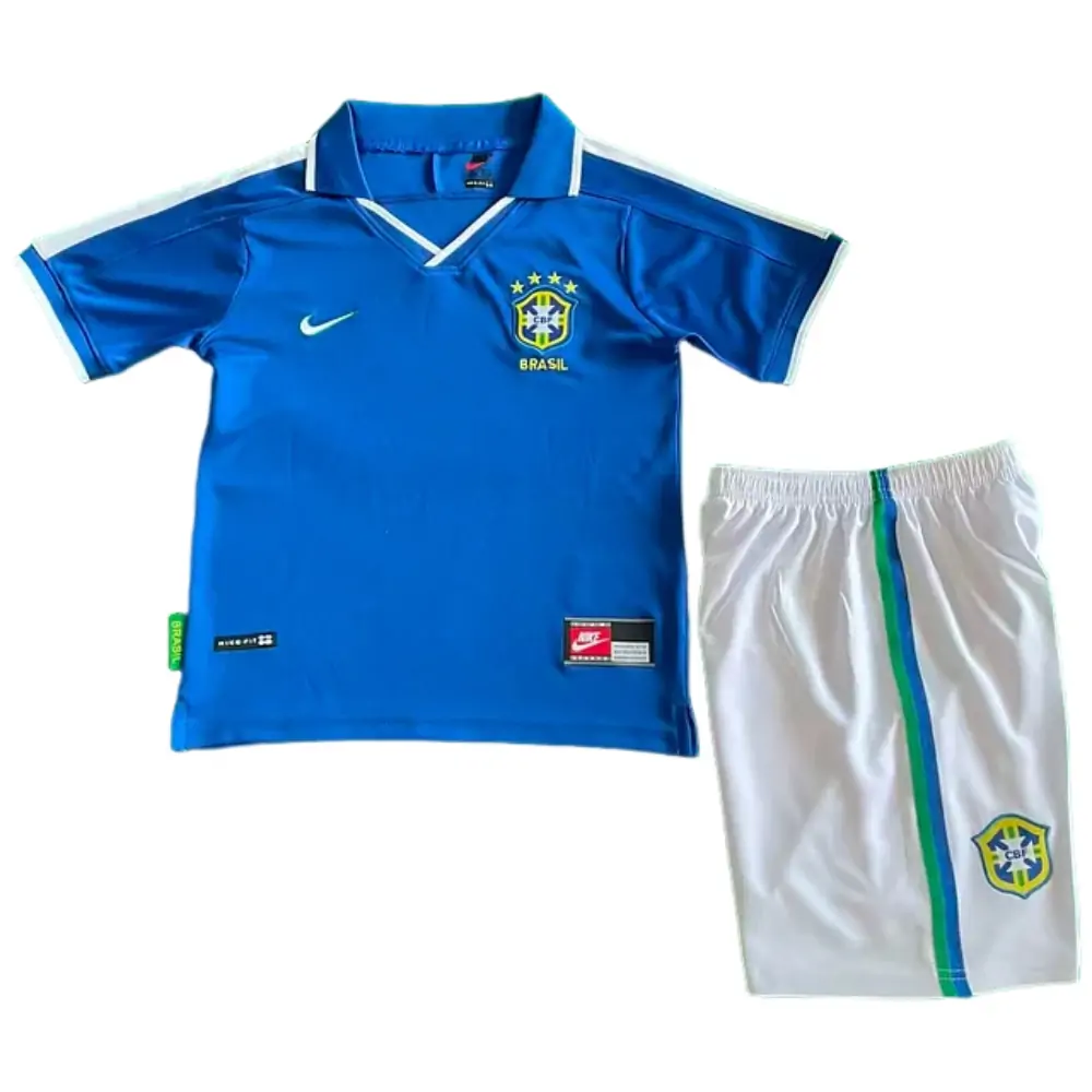 1997 Brazil Away Retro Children's Jersey Set - Fans Edition