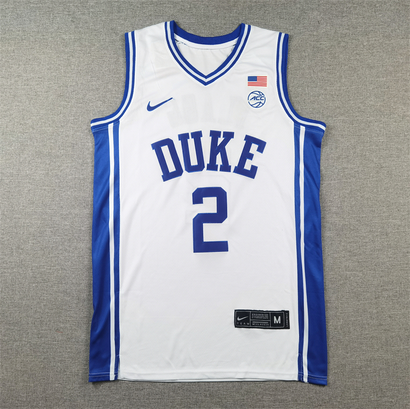 Cooper Flagg Jersey #2 Duke Blue Devils College Basketball White